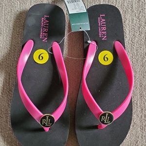 Ralph Lauren Size 9 Pink Flip Flops NWT